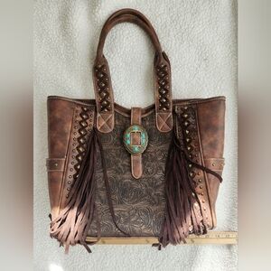 P&G Collection Bag Purse Side Snap And Zipper Closure Western Shoulder B…